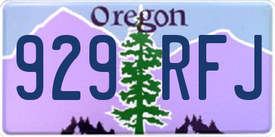 OR license plate 929RFJ