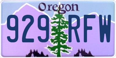 OR license plate 929RFW