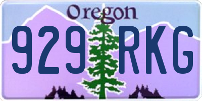 OR license plate 929RKG