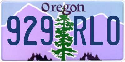 OR license plate 929RLO