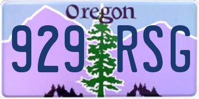 OR license plate 929RSG