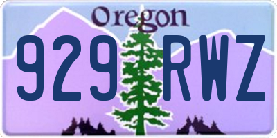 OR license plate 929RWZ