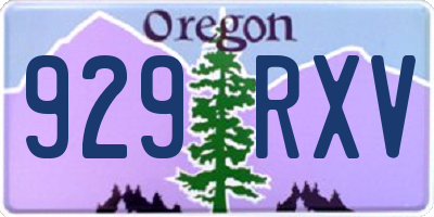 OR license plate 929RXV
