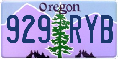 OR license plate 929RYB