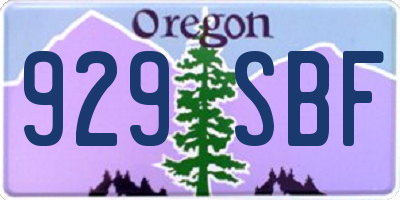 OR license plate 929SBF