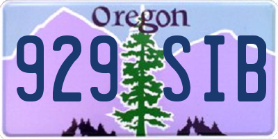 OR license plate 929SIB