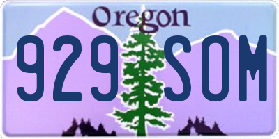 OR license plate 929SOM