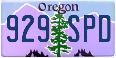 OR license plate 929SPD