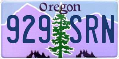 OR license plate 929SRN