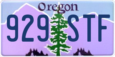 OR license plate 929STF
