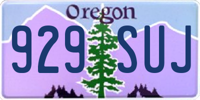 OR license plate 929SUJ