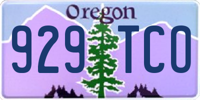 OR license plate 929TCO