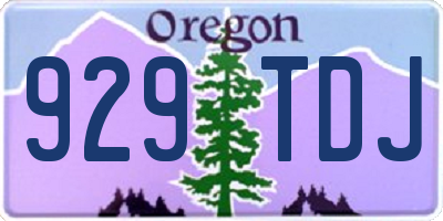 OR license plate 929TDJ