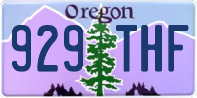 OR license plate 929THF