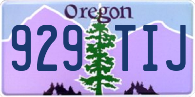OR license plate 929TIJ