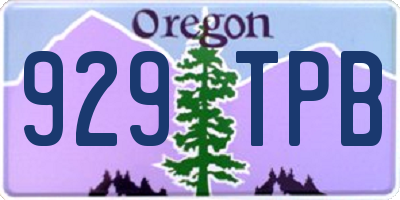 OR license plate 929TPB