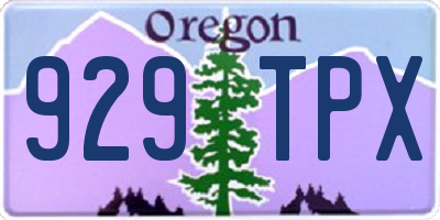 OR license plate 929TPX
