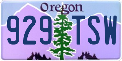 OR license plate 929TSW