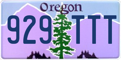 OR license plate 929TTT