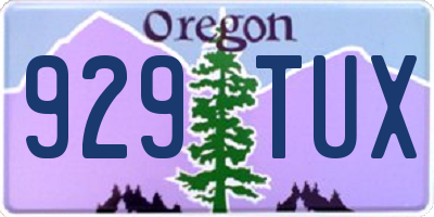 OR license plate 929TUX