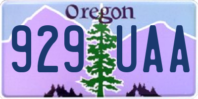 OR license plate 929UAA