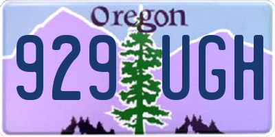OR license plate 929UGH