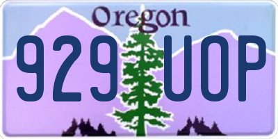 OR license plate 929UOP