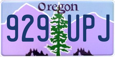 OR license plate 929UPJ