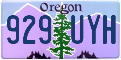 OR license plate 929UYH