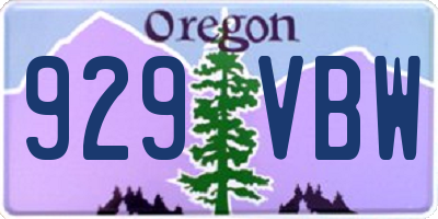 OR license plate 929VBW