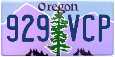OR license plate 929VCP