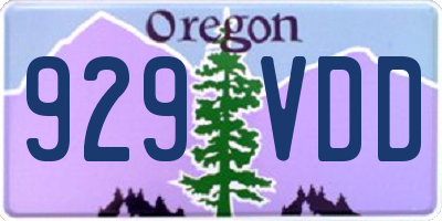 OR license plate 929VDD