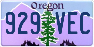 OR license plate 929VEC