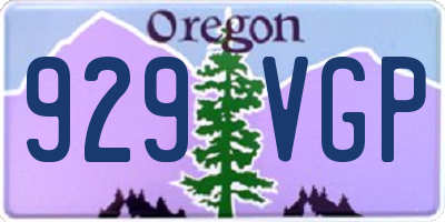 OR license plate 929VGP