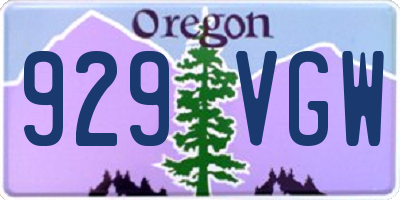 OR license plate 929VGW