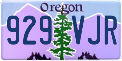 OR license plate 929VJR