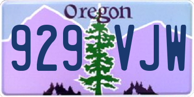 OR license plate 929VJW