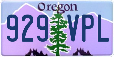 OR license plate 929VPL