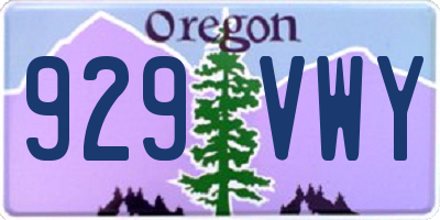 OR license plate 929VWY