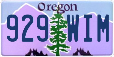 OR license plate 929WIM