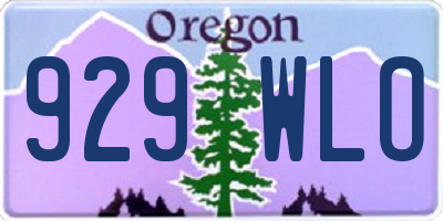 OR license plate 929WLO