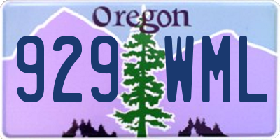 OR license plate 929WML