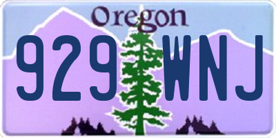 OR license plate 929WNJ