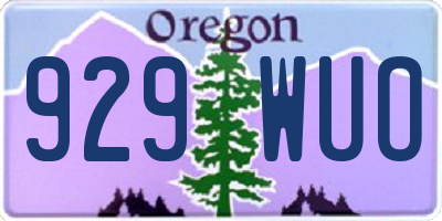 OR license plate 929WUO