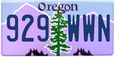 OR license plate 929WWN