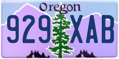 OR license plate 929XAB