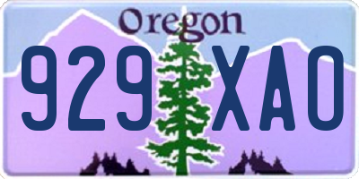 OR license plate 929XAO