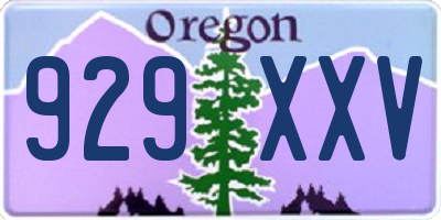 OR license plate 929XXV