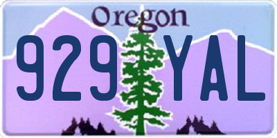 OR license plate 929YAL