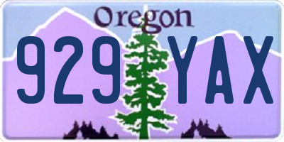 OR license plate 929YAX